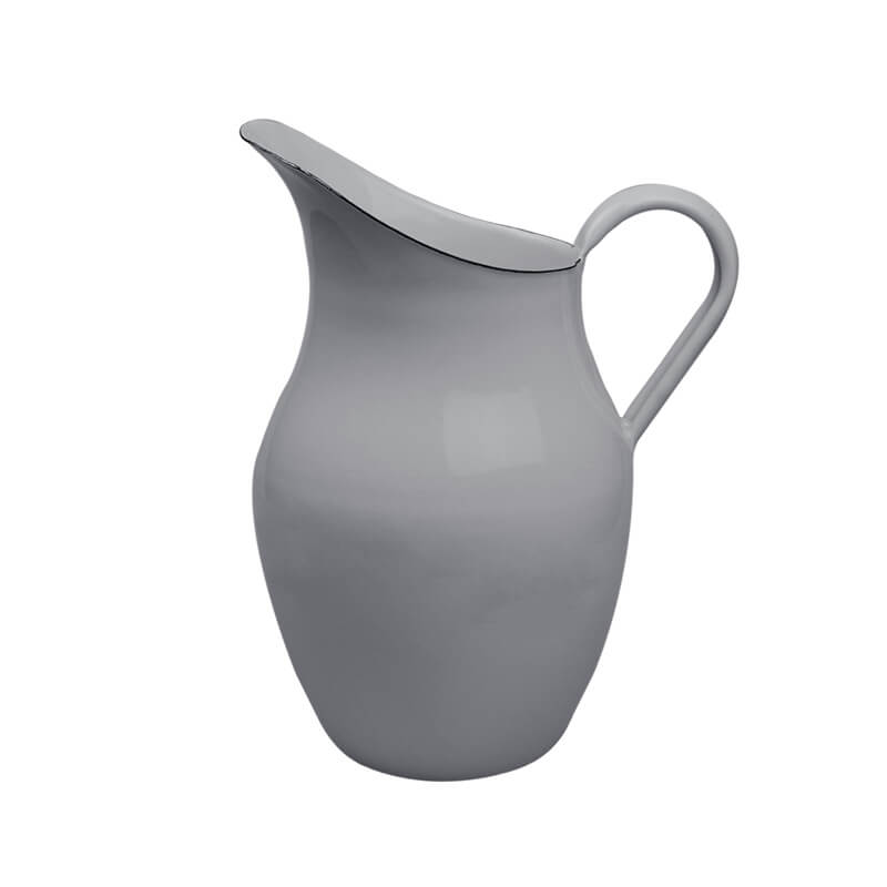 Wasserkanne Emaille H 26cm 2.5 Liter grau