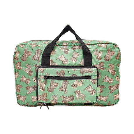Wochenend-Reisetasche ECO CHIC faltbar Cocker Pudel Grün 29x50x20cm 100% Kunststoff recycelt