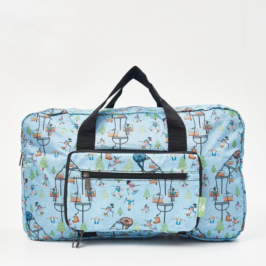 Wochenend-Reisetasche ECO CHIC faltbar Skifahrer Hell Blau 29x50x20cm 100% Kunststoff recycelt