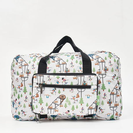 Wochenend-Reisetasche ECO CHIC faltbar Skifahrer Weiss 29x50x20cm 100% Kunststoff recycelt