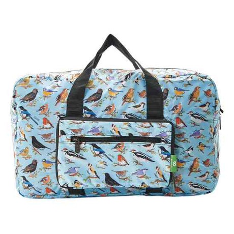 Wochenend-Reisetasche ECO CHIC faltbar Vögel Blau 29x50x20cm 100% Kunststoff recycelt