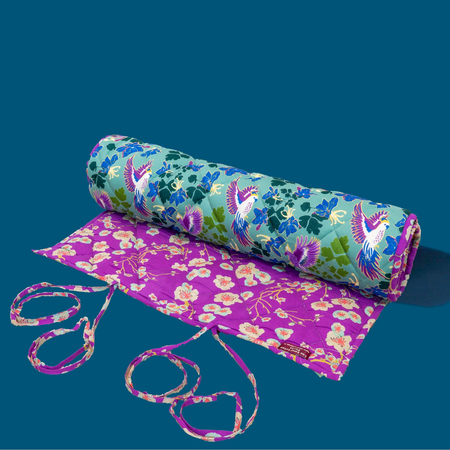 Yoga Matte (ANCOLIE NEW GREEN/BLOSSOM PURPLE) 100% Baumwolle 67x188cm