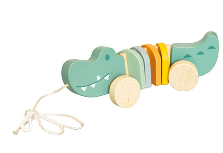 Ziehtier Krokodil Holz